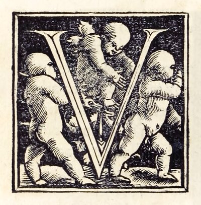 Oplyst "V" fra 1518 Basel tredje udgave af 