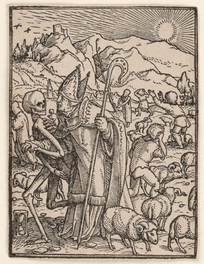 Biskoppen, fra "Dødedansen" af Hans Holbein the Younger