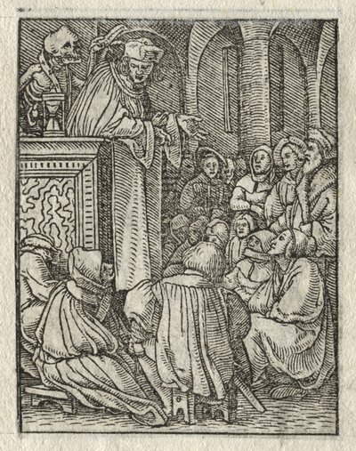 Dødedansen: Prædikanten; Præsten af Hans Holbein the Younger
