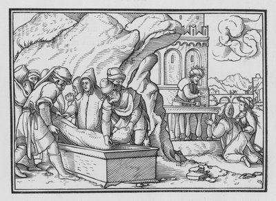 Josephs død, 1. Mosebog L, 26 af Hans Holbein der Jüngere
