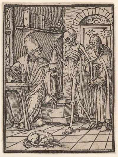 Doktoren (eller lægen), fra "Dødedansen" af Hans Holbein the Younger