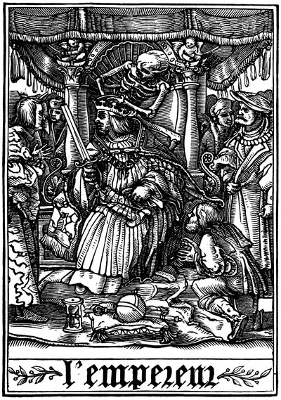 Kejseren besøgt af døden, 1538 af Hans Holbein der Jüngere