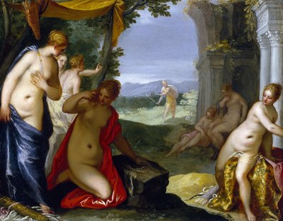 Diana og Actaeon, ca. 1596-1606 (olie på kobber) af Hans I or Johann Rottenhammer