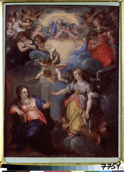 Bebudelsen. Maleri af Hans Rottenhammer Lysken (1564-1625). Olie på kobber, 37 x 21 cm. Tysk kunst, Manierisme. Statens Museum for Udenlandsk Kunst i Republikken Letland, Riga (Letland). af Hans I or Johann Rottenhammer