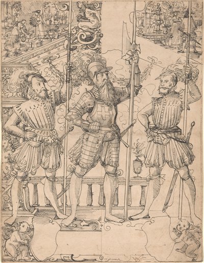 Halberdier og to Pikemen af Hans Jakob Plepp
