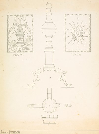 Andiron (en af par) af Hans Korsch