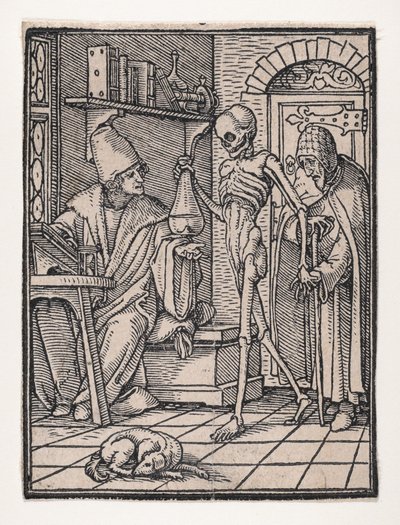 Lægen eller lægen, fra Dødedansen, ca. 1526, udgivet 1538. af Hans Lützelburger