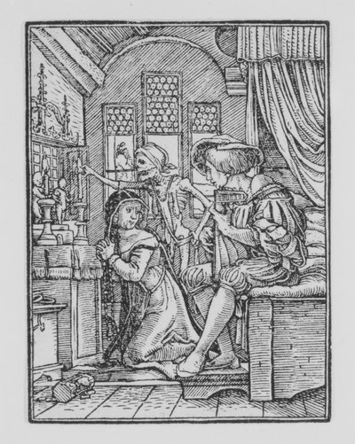 Nonnen, fra Dødedansen, ca. 1526, udgivet 1538. af Hans Lützelburger