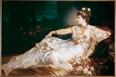 Skuespillerinden Charlotte Wolter som Messalina (olie på lærred) af Hans Makart