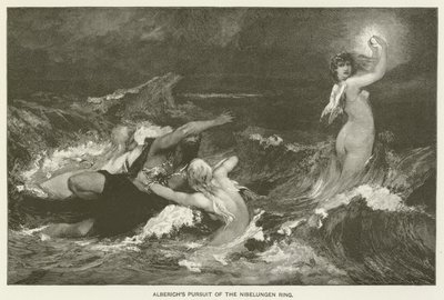 Alberichs forfølgelse af Nibelungen-ringen af Hans Makart