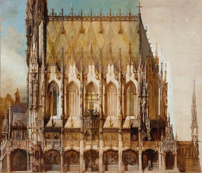 St. Michaels gotiske gravkirke, set fra siden af Hans Makart