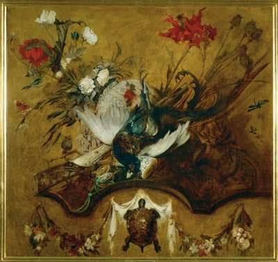 Stort jagtstilleben ... (maleri på lærred) af Hans Makart