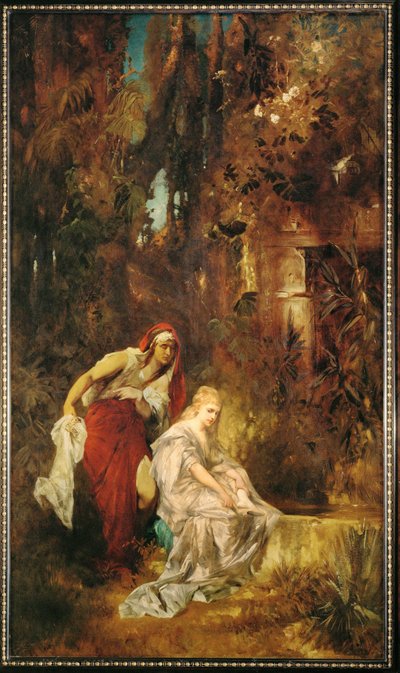Sovende Snehvide ... (maleri på lærred) af Hans Makart