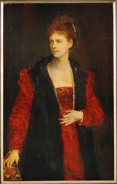 Zerline Gabillon, skuespillerinde på Wiens Burgtheater ... (maleri på lærred) af Hans Makart