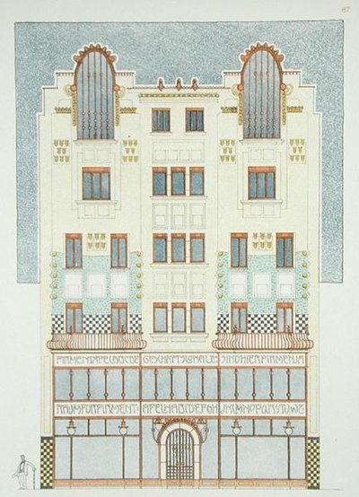 Design til en fem-etagers bygning, begyndelsen af 1900-tallet, fra 