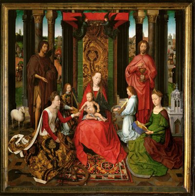 Altertavle af Johannes Døberen og Johannes Evangelisten (maleri på egetræ) af Hans Memling