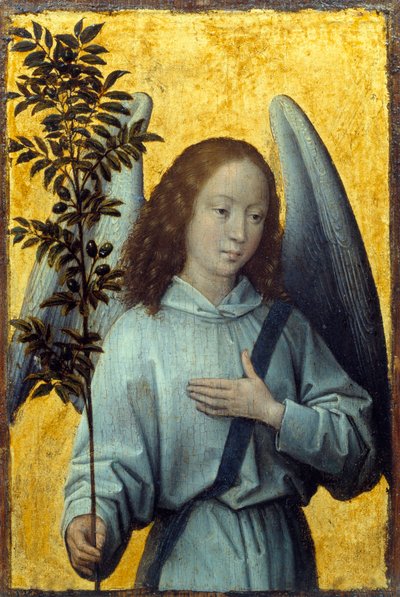 Engel holder en olivengren Maleri af Hans Memling (1435-1494) (ec.flam.) 1400-tallet søn. 1,64x1,1 m Paris, Musée du Louvre af Hans Memling