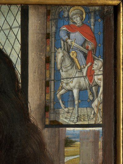 Detalje af Maarten van Nieuwenhoves Diptykon af Hans Memling