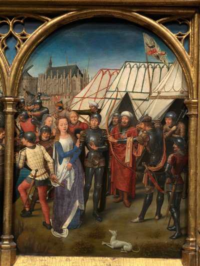 Detalje af Sankt Ursulas relikvieskrin af Hans Memling
