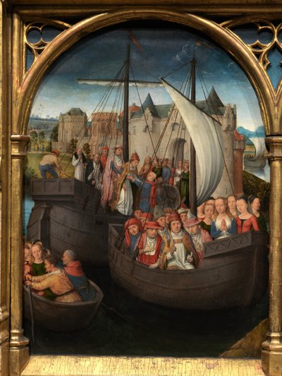 Detalje af Sankt Ursulas relikvieskrin af Hans Memling