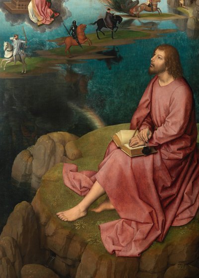 Detalje af højre panel af Triptykonen af Sankt Johannes Døberen og Sankt Johannes Evangelisten af Hans Memling