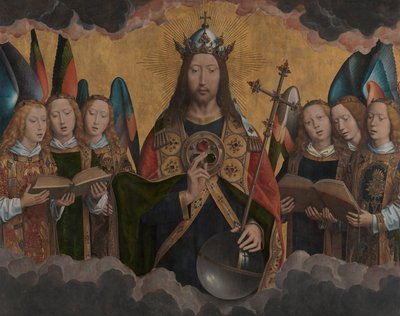 Gud Fader med syngende engle af Hans Memling