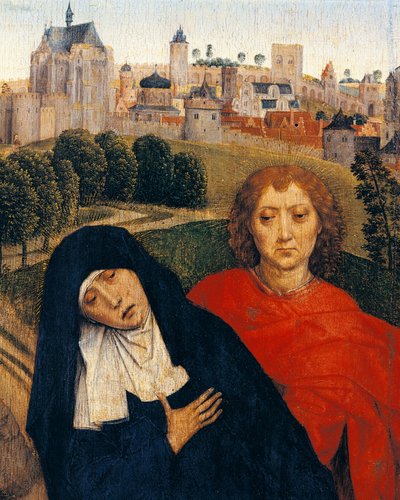 Vor Frue af sorger, detalje fra korsfæstelse af Hans Memling (ca. 1430-1494) af Hans Memling