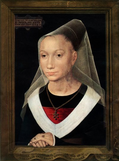 Portræt af Marie, datter af Willem Moreel, 1480. af Hans Memling