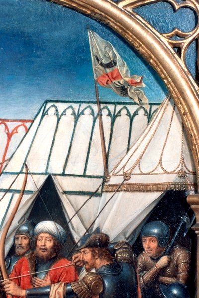 St Ursula-helligdommen, Martyrium i Köln, detalje, 1489 af Hans Memling