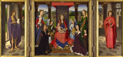 Jomfruen og barnet med helgener og donorer af Hans Memling