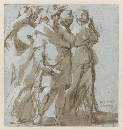 Fem stående figurer af Hans Mont (signed by artist)