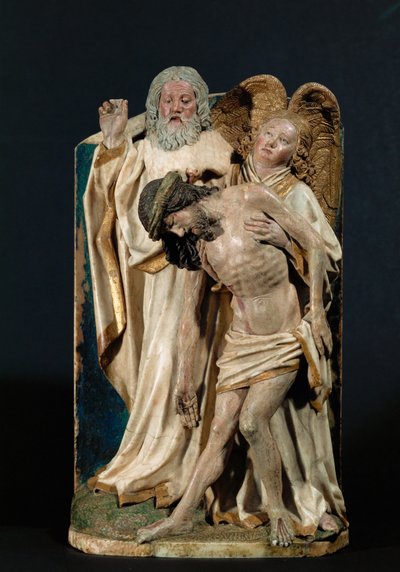 Den hellige treenighed (polykrom kalksten) af Hans Multscher