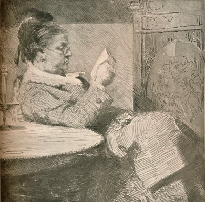 Portræt af kunstnerens mor, c1912 af Hans Nikolaj Hansen