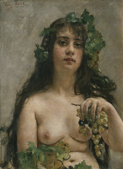 Champagnepige (olie på lærred) af Hans Olaf Heyerdahl
