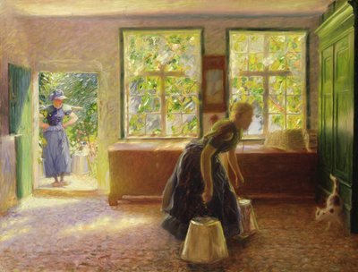 En sal i Borgfeld (olie på lærred) af Hans Olde