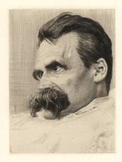 Portræt af Friedrich Nietzsche, 1899-1900 af Hans Olde