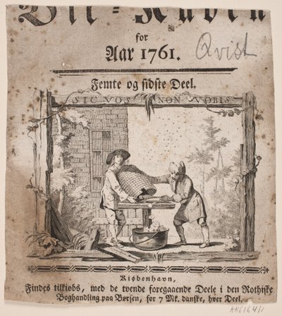 Titelvignet til "Bii-Kuben for Aar 1761", V del af Hans Quist