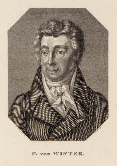 Portræt af komponisten Peter von Winter 1754-1825, ca. 1830. af Hans Rudolf Rahn