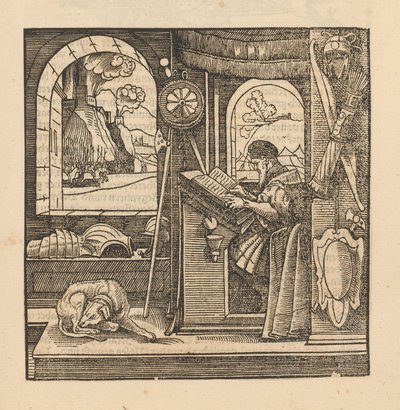 Mand ved et skrivebord af Hans Schäufelein (possibly)