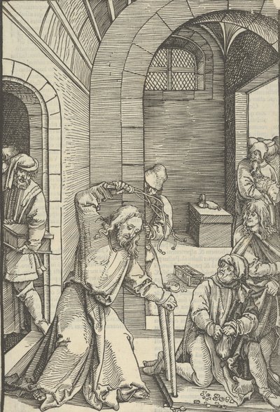 Kristus renser templet, fra spejl af vor Herre Jesu Kristi lidenskab, 1507. af Hans Schäufelein the Elder