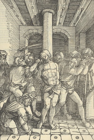 Kristus pisket, fra spejl af vor Herre Jesu Kristi lidenskab, 1507. af Hans Schäufelein the Elder