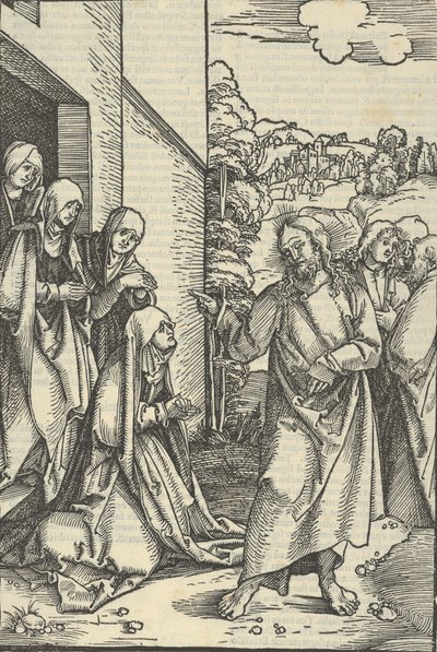 Kristus tager afsked med sin mor, fra spejlet af vor Herre Jesu Kristi lidenskab, 1507., 1507. af Hans Schäufelein the Elder