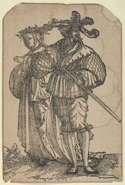 Dancing Couple I, fra The Wedding Dancers restrike. af Hans Schäufelein the Elder