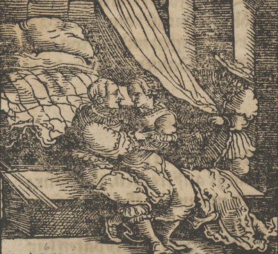 Ghismonda, Guiscardo og Prinsen af Salerno, fra The Decameron, før 1534. af Hans Schäufelein the Elder