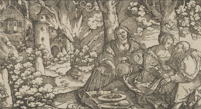 Lot og hans døtre, ca. 1530. af Hans Schäufelein the Elder