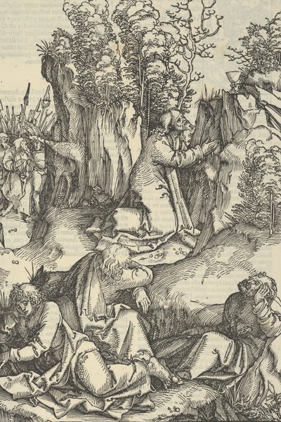 Kvalen i haven, fra spejlet af vor Herre Jesu Kristi lidenskab, 1507. af Hans Schäufelein the Elder