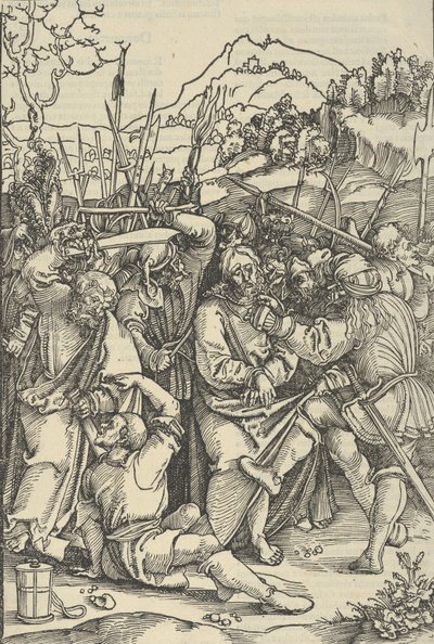 Kristi arrestation, fra spejlet af vor Herre Jesu Kristi lidenskab, 1507. af Hans Schäufelein the Elder
