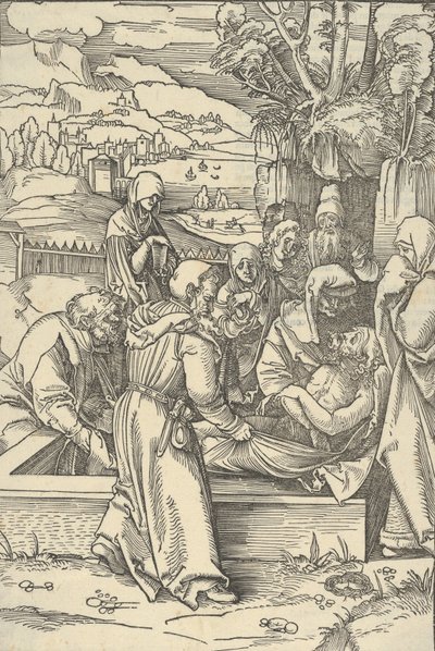 Begravelsen, fra spejlet af vor Herre Jesu Kristi lidenskab, 1507. af Hans Schäufelein the Elder