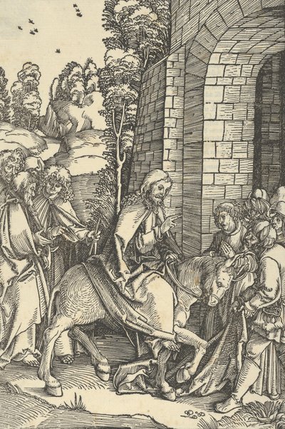 Indtoget i Jerusalem, fra spejlet af vor Herre Jesu Kristi lidenskab, 1507. af Hans Schäufelein the Elder