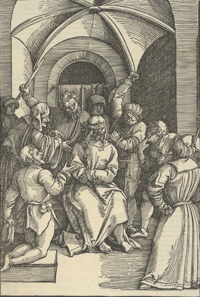 The Mocking of Christ, fra spejlet af vor Herre Jesu Kristi lidenskab, 1507. af Hans Schäufelein the Elder